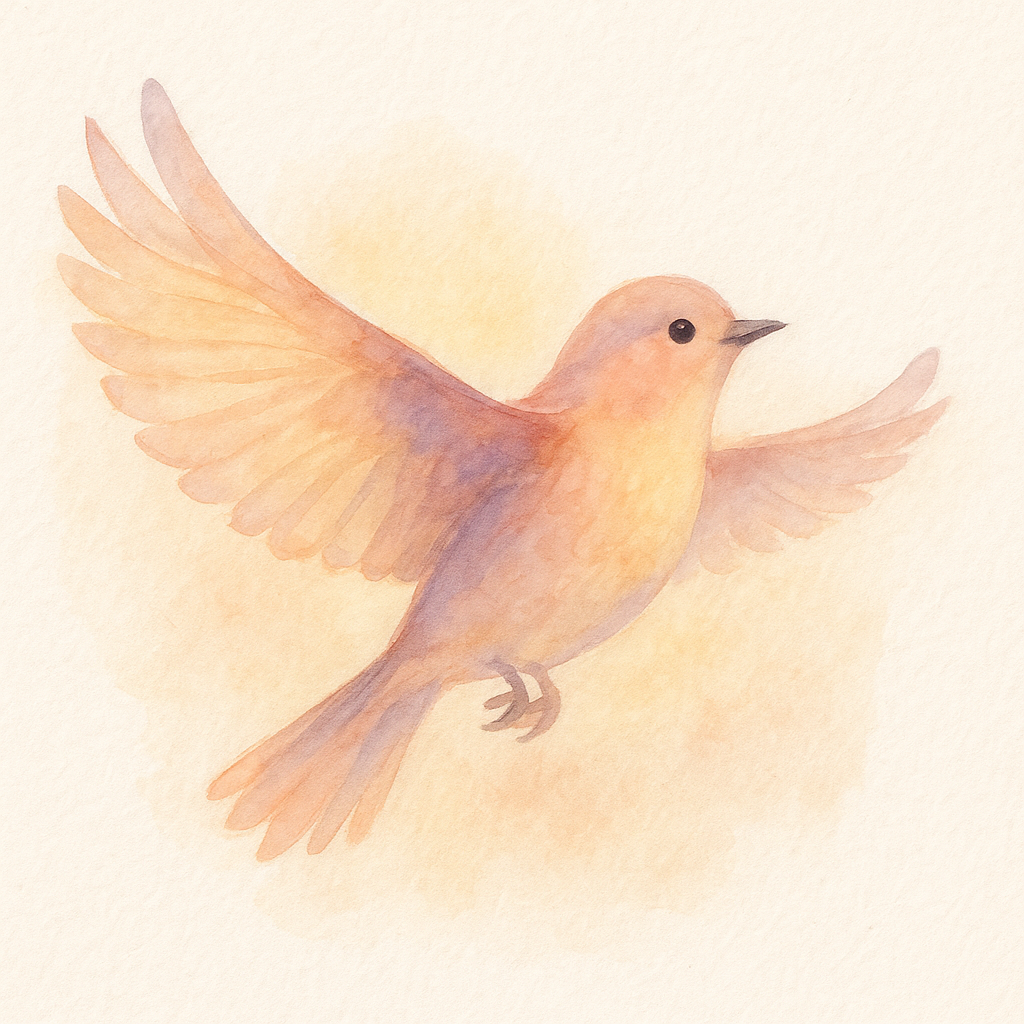 Vogel mit ausgebreiteten Flügeln